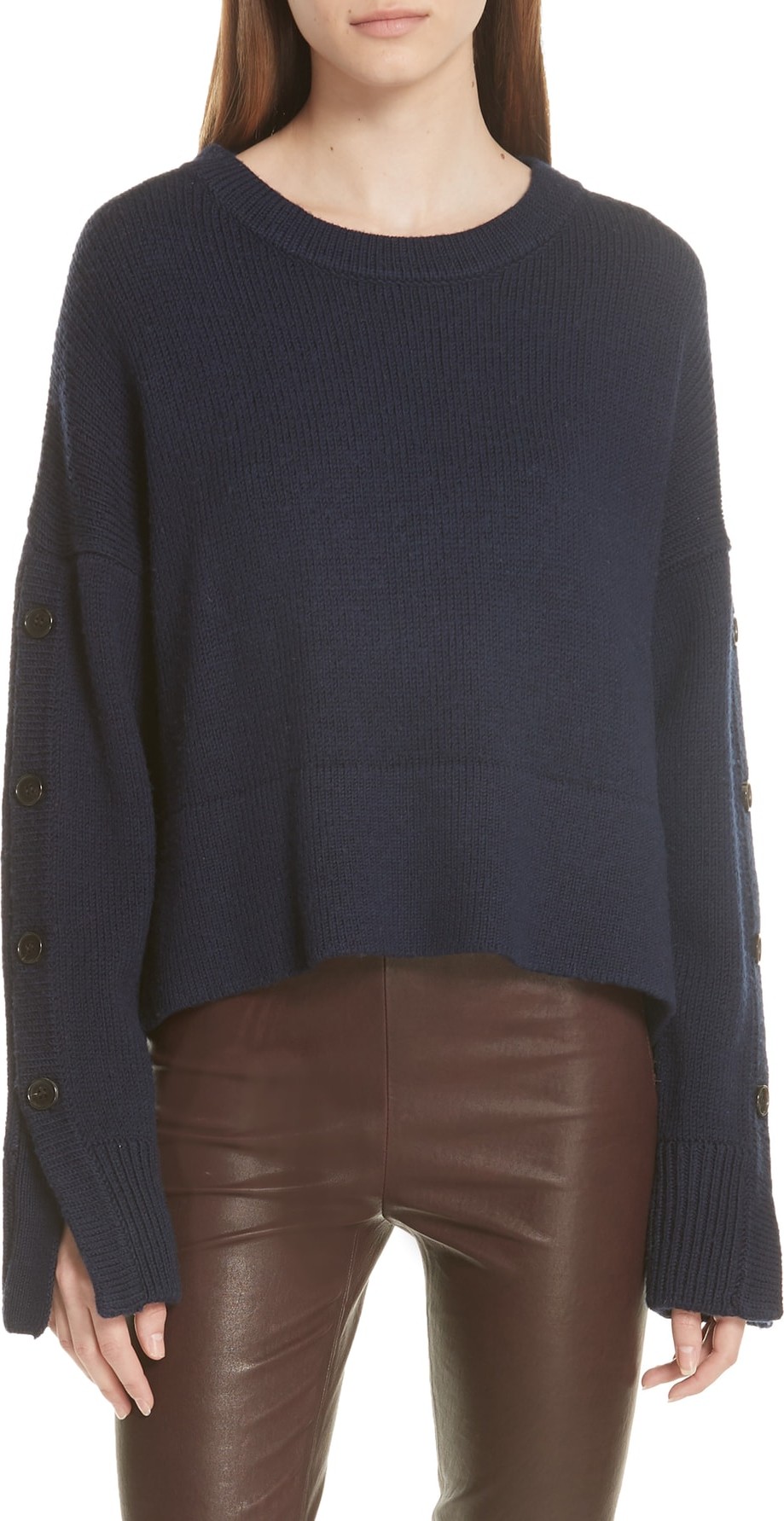 GREY Jason Wu Aquila Button Sleeve Merino Wool Sweater