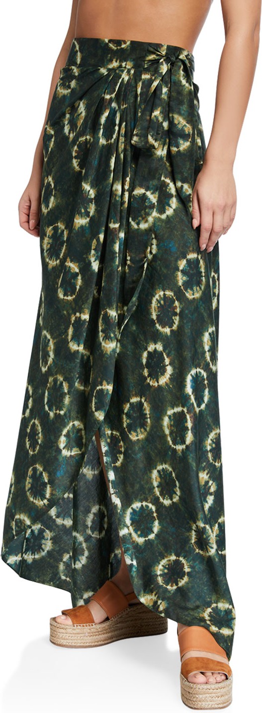 Miguelina Amira Tie-Dye Wrap Coverup Skirt