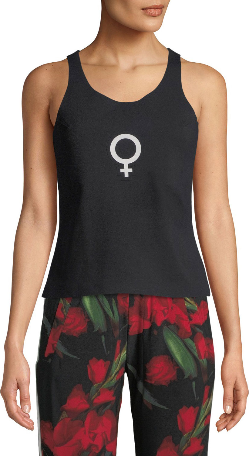 Norma Kamali Modern Graphic Racerback Tank