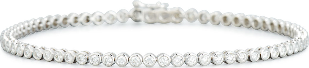 Memoire Diamond Bezel Line Bracelet in 18K White Gold