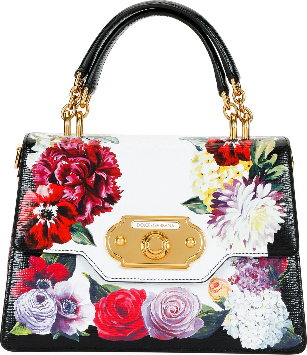 Dolce & Gabbana Welcome Flower Leather Shoulder Bag