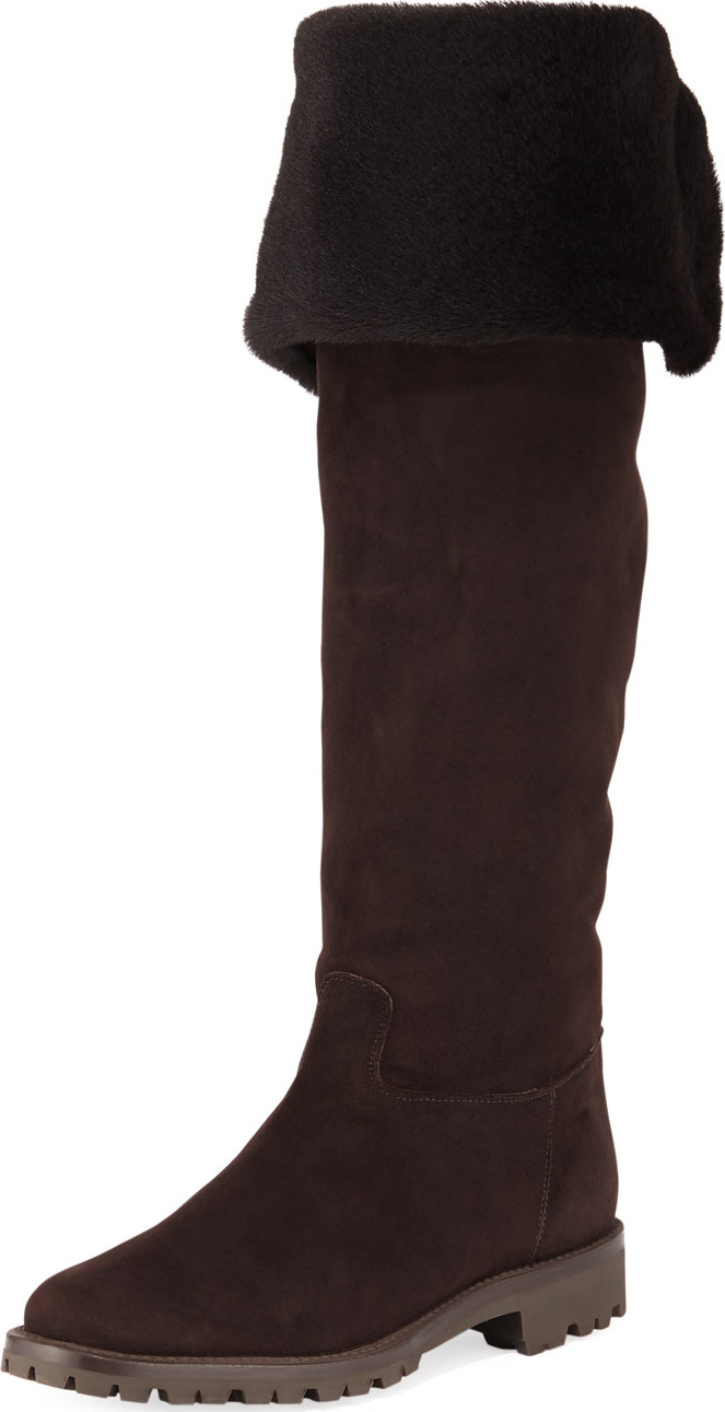 Gravati Fold-Down Fur Tall Boots