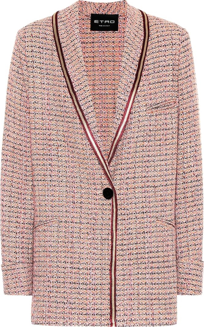 Etro Metallic cotton-blend tweed blazer