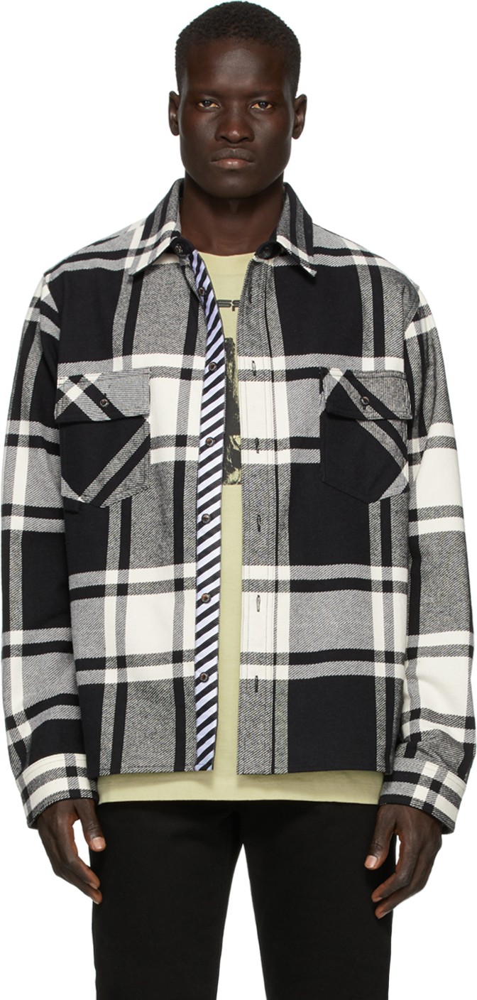 Off White SSENSE Exclusive White & Black Stencil Shirt