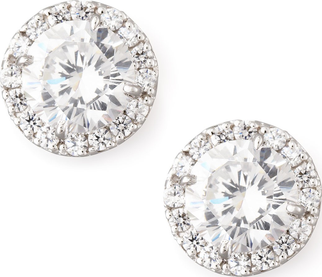 Fantasia by DeSerio Pave Cubic Zirconia Stud Earrings