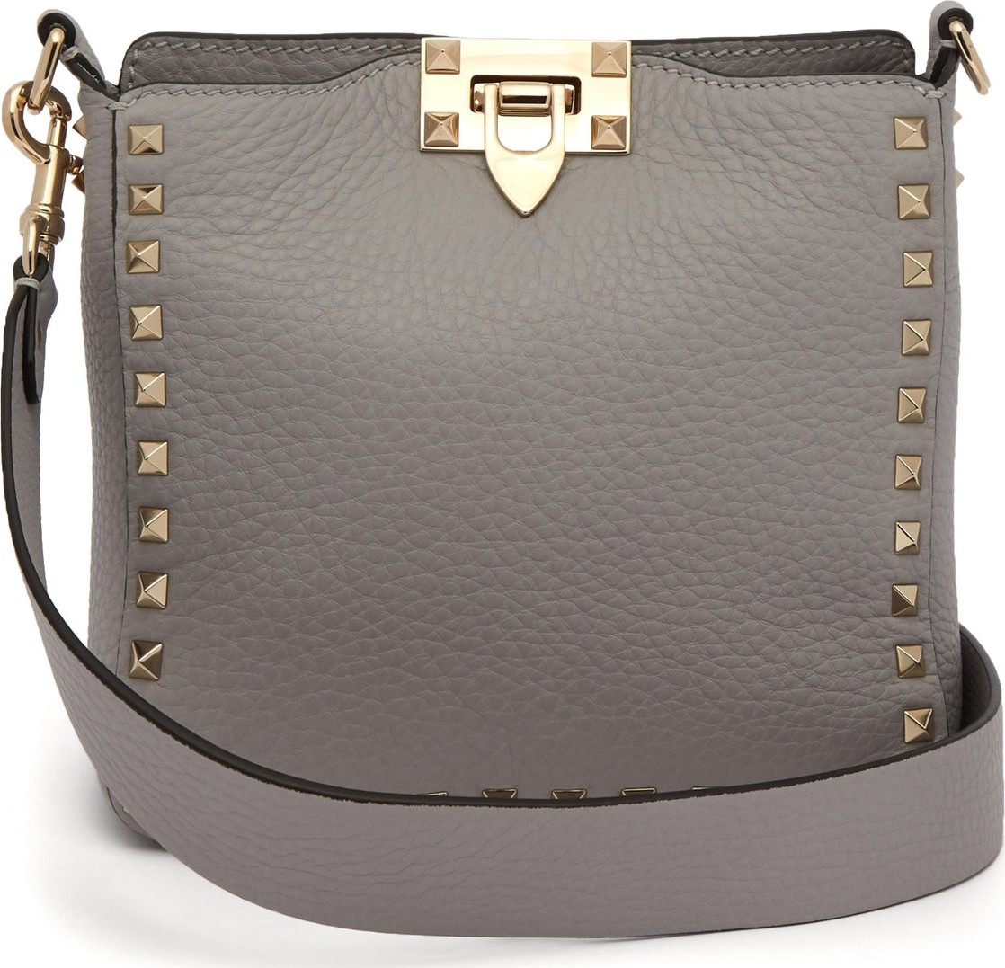Valentino Rockstud grained-leather cross-body bag