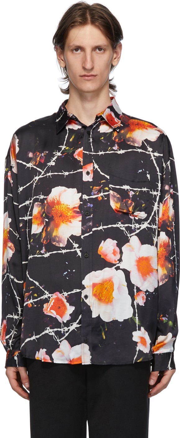 Stolen Girlfriends Club Black & Multicolor Floral Over Shirt
