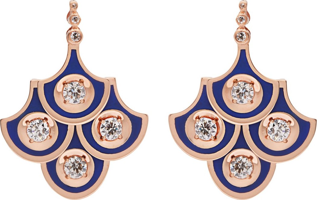 Selim Mouzannar Fish for Love diamond & 18kt rose gold earrings