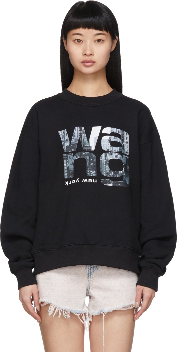 Alexander Wang Black Heavy Terry Sweatshirt
