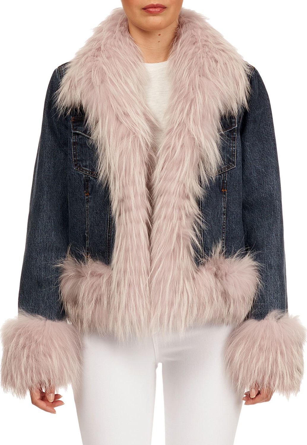 Pajaro Denim Jacket with Fox-Fur Combo