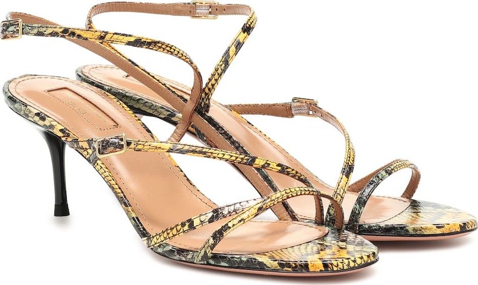 Aquazzura Carolyne 60 snakeskin sandals