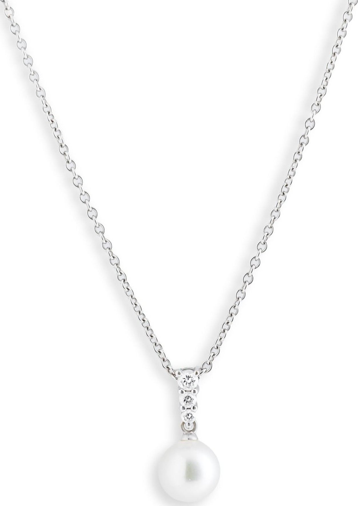 Mikimoto 'Morning Dew' Akoya Cultured Pearl & Diamond Pendant Necklace