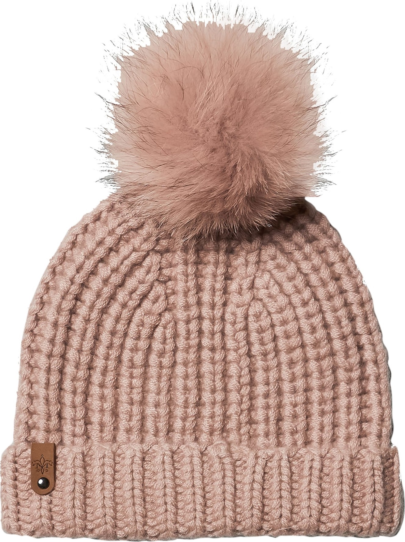 Mackage Doris Cashmere Beanie with Removable Genuine Raccoon Fur Pom