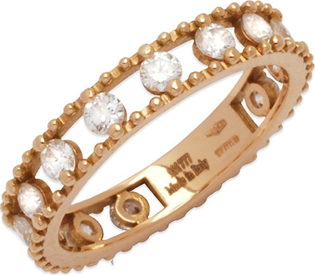 Staurino Fratelli 18k Rose Gold Allegra Diamond Happy Band Ring, Size 7.25