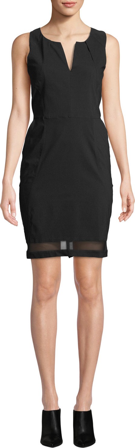 Anatomie Michelle Slim-Fit Sleeveless Dress w/ Mesh Inserts