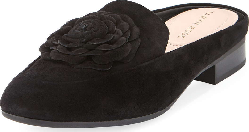 Taryn Rose Blythe Floral Suede Mule Loafer