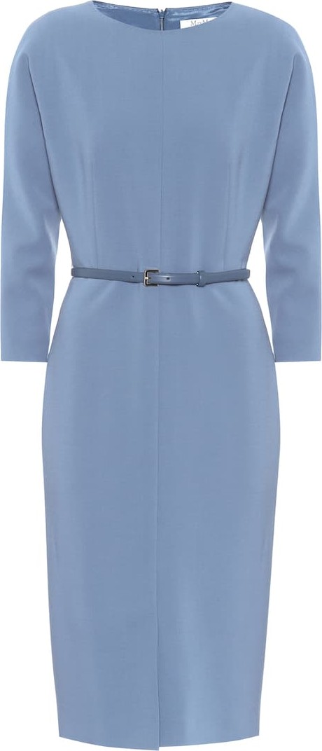 Max Mara Liriche belted stretch-wool dress