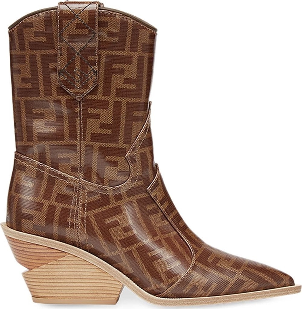 Fendi pointed toe cowboy booties