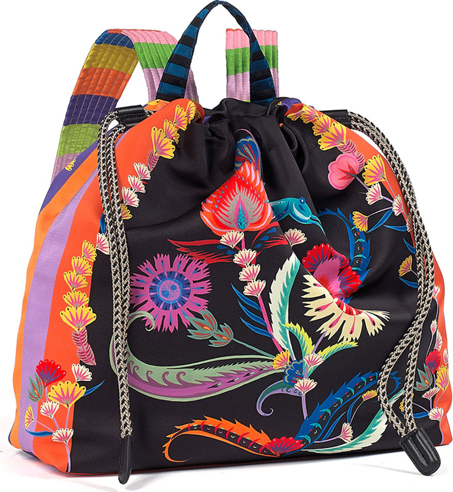 Etro Multicolor Printed Drawstring Backpack