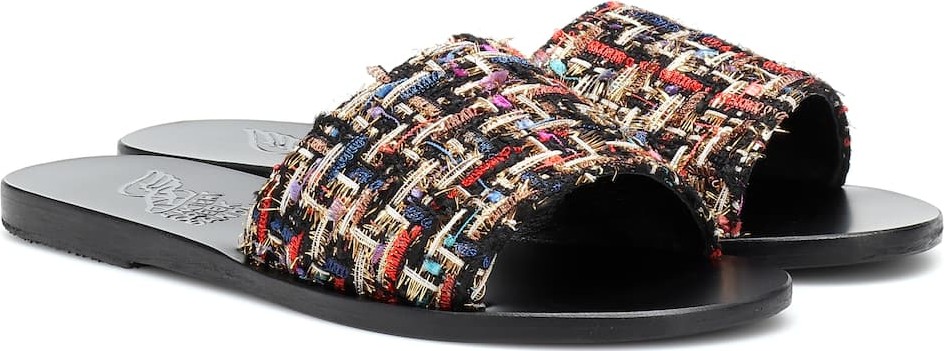Ancient Greek Sandals Taygete tweed slides