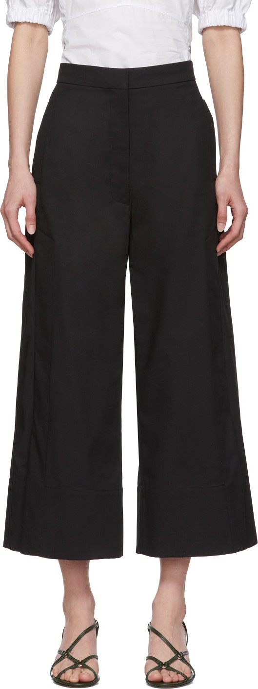 3.1 Phillip Lim Black Cropped Side Patch Trousers