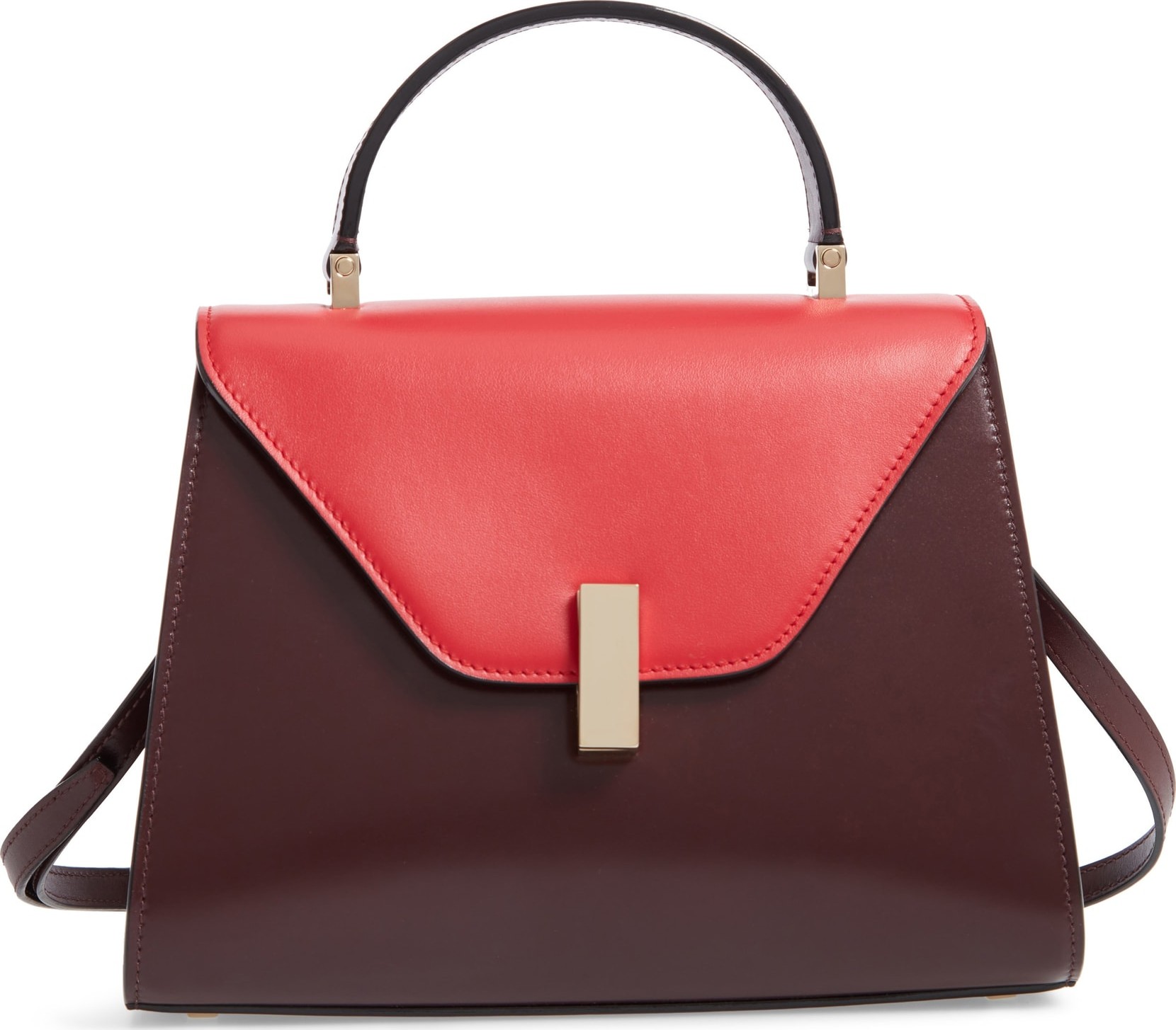 Valextra Iside Medium Colorblock Leather Top Handle Bag