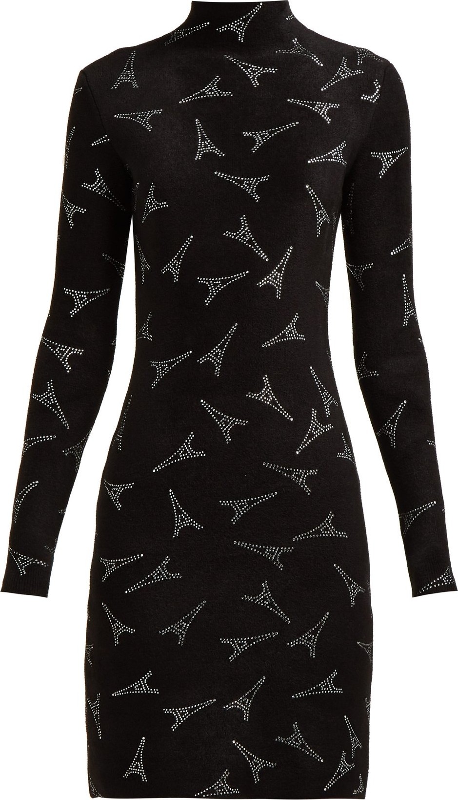 Balenciaga Eiffel Tower crystal-embellished knitted dress
