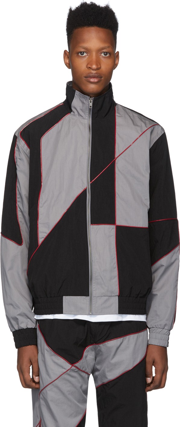 Liam Hodges Black Silicone Detail Track Jacket