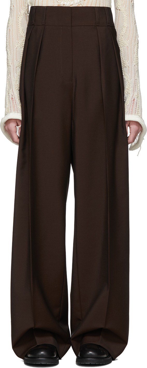 Acne Studios Brown Parinne Wide Wool Trousers