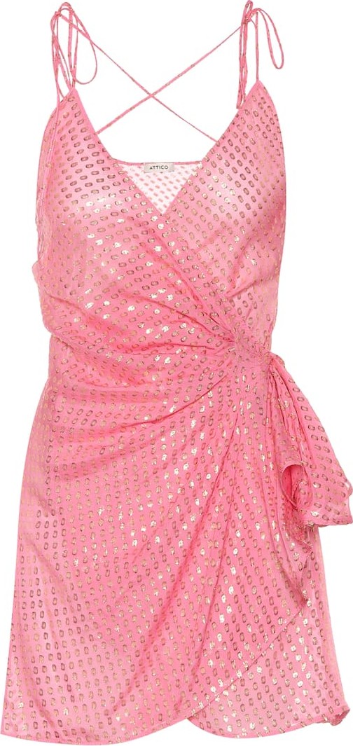 Attico Silk-blend fil coupé minidress