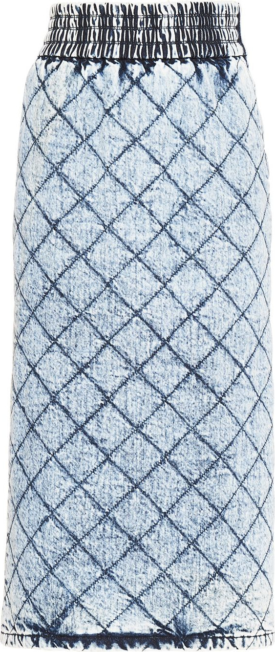 Miu Miu - Quilted denim midi skirt