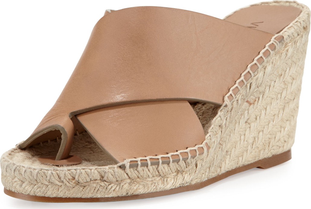 Vince Suraya Crisscross Leather Espadrille Mule, Black