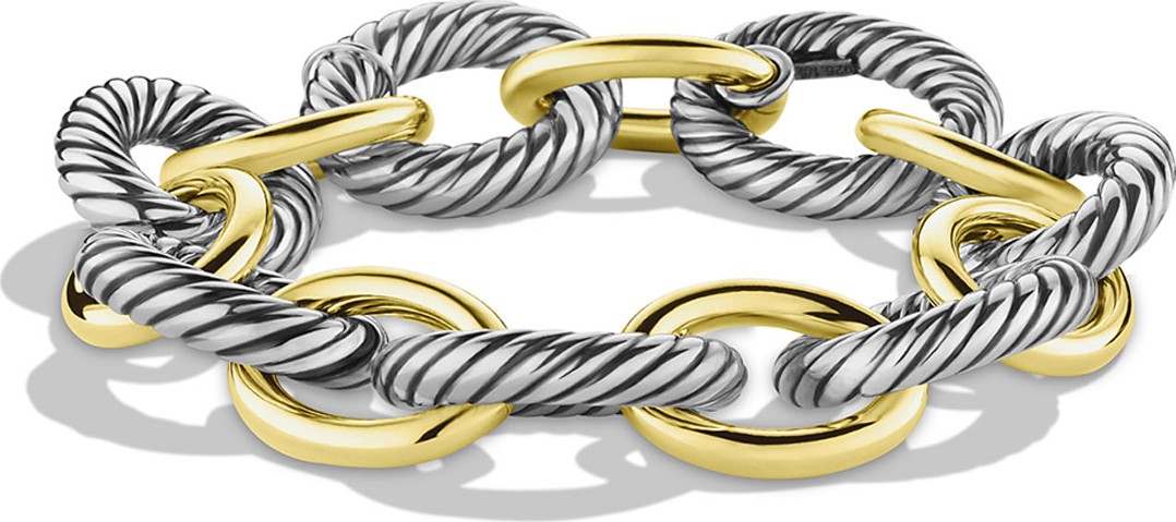 David Yurman Oval Extra-Large Link Bracelet with Gold
