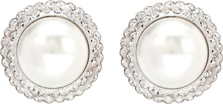 Alessandra Rich Faux pearl clip-on earrings