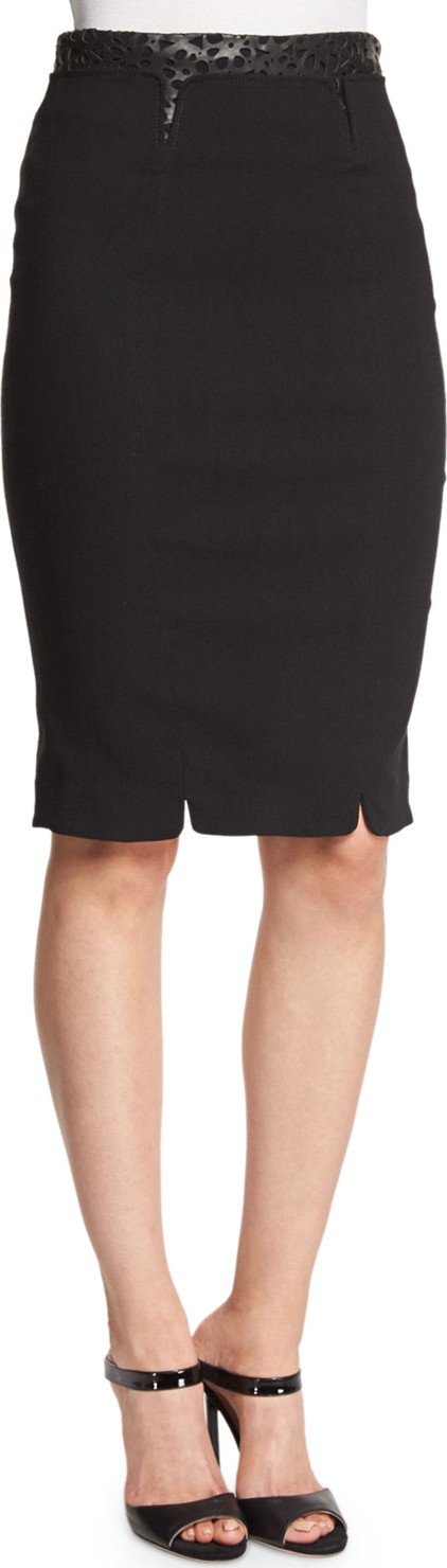 ZAC Zac Posen Structured Pencil Skirt, Black