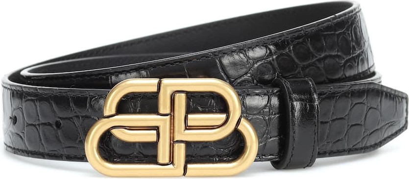Balenciaga BB croc-effect leather belt
