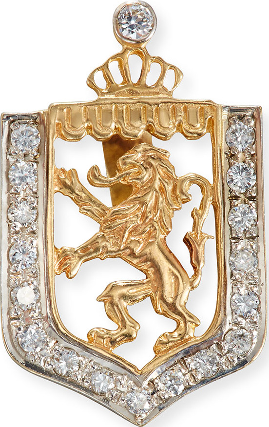 Turner & Tatler Lion en Rampant Shield Charm with Diamonds