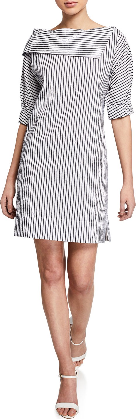 Finley Spectator Stripe Portrait Collar Dress