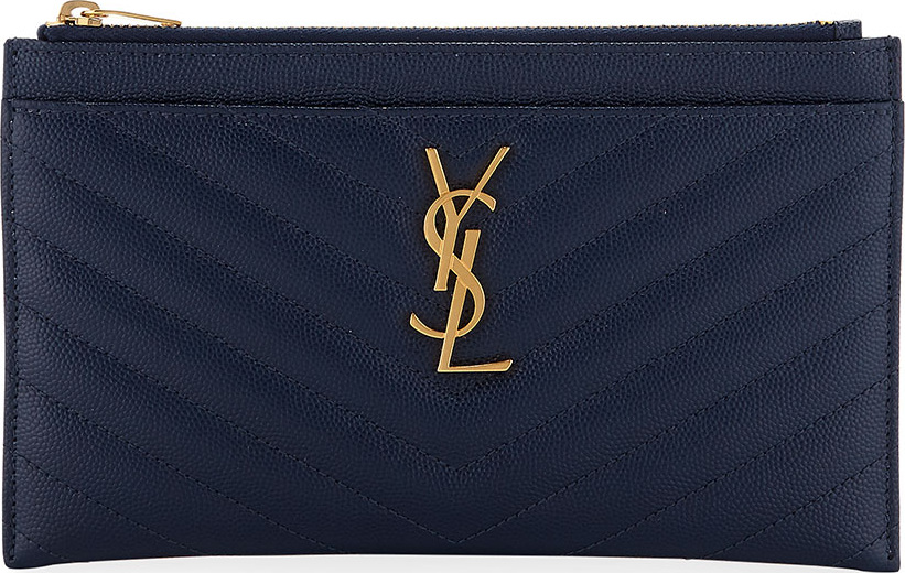 Saint Laurent Monogram Matte Quilted Bill Pouch Wallet