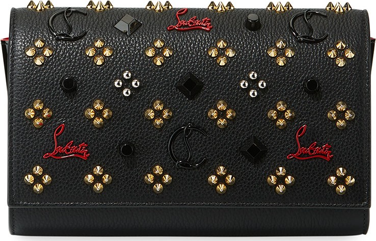 Christian Louboutin Paloma Fold-Over Embellished Clutch Bag