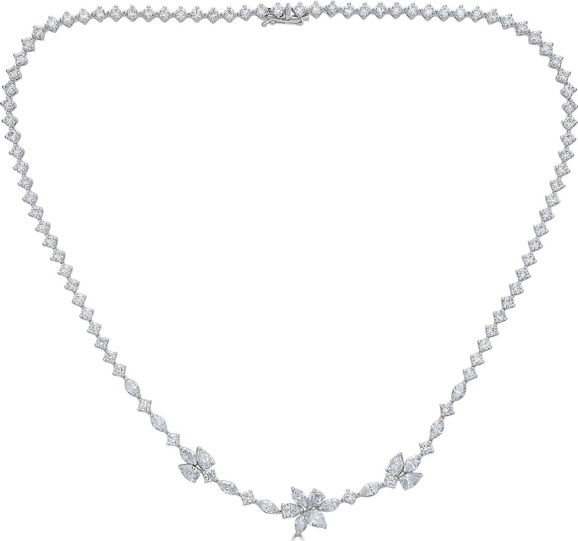 ZYDO 18k Luminal Diamond Flower Necklace, 9.53tcw