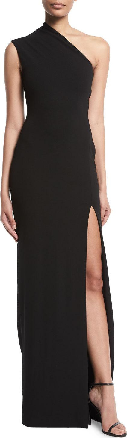 Solace London Averie One-Shoulder Side-Slit Maxi Dress