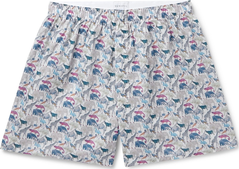 Sunspel Printed Cotton Boxer Shorts