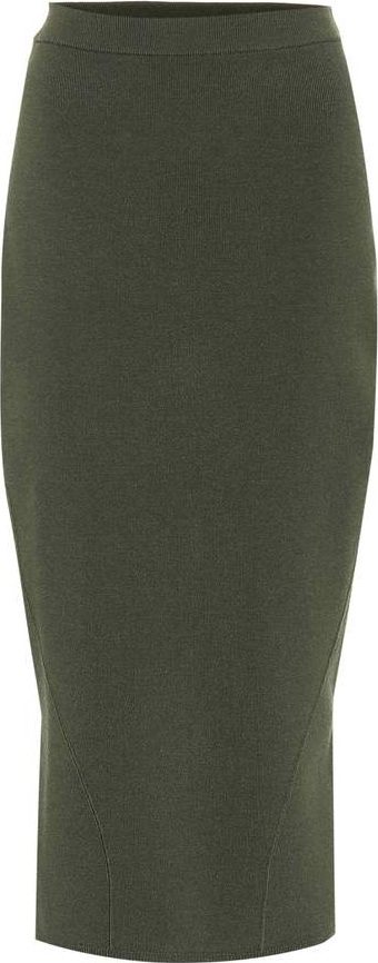 Victoria Beckham Wool-blend midi skirt