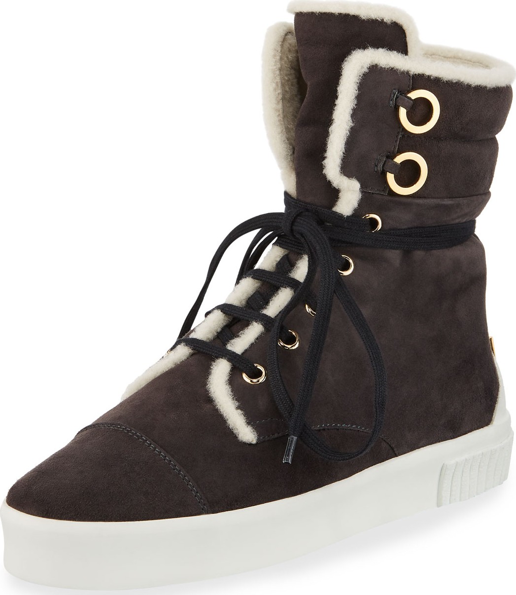 Stuart Weitzman Morrissey Lace-Up Suede Sneakers