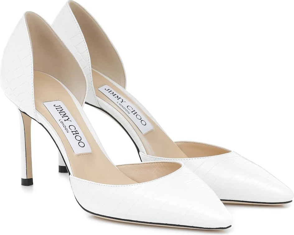 Jimmy Choo Esther 85 croc-effect leather pumps