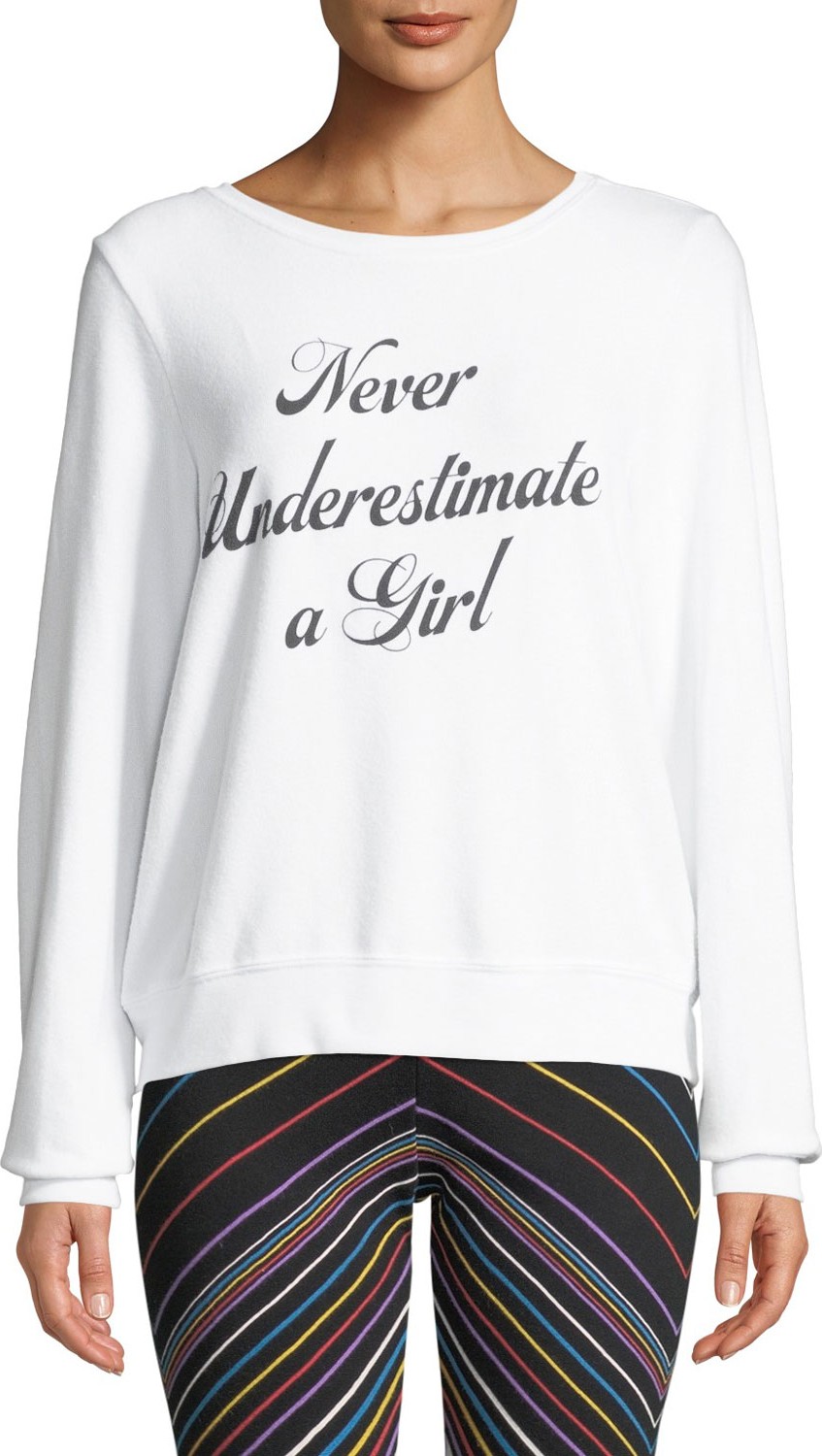 WILDFOX Never Underestimate A Girl Pullover Sweater