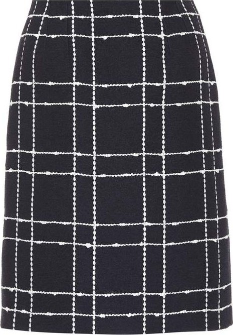 Oscar De La Renta Checked denim skirt