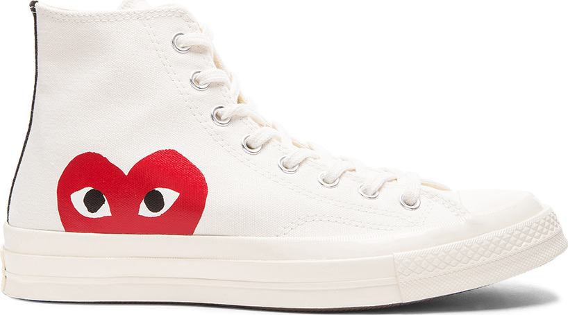 Comme Des Garcons PLAY Converse Large Emblem High Top Canvas Sneakers