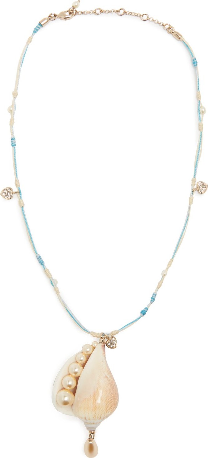 Etro Shell, crystal and faux-pearl pendant necklace